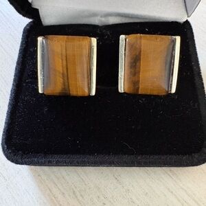 Tiger Eye Earrings in sterling